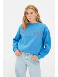 Trendyol Bluza w kolorze błękitnym rozmiar: S. Niebieskie bluzy damskie Trendyol, s, bez wzorów, bez kaptura. Za 100.04 zł.