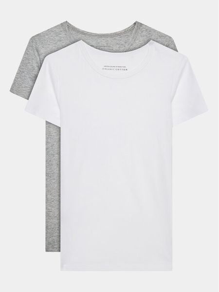 United Colors Of Benetton Komplet t-shirtów 3OP80M018 Szary Regular Fit. Szare t-shirty i koszulki chłopięce United Colors Of Benetton, bez wzorów, z bawełny, bez kołnierzyka, bez ramiączek. Za 79.99 zł.
