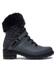 Rossignol Trzewiki 1907 Megeve Rubber Le RNMW370 Czarny. Czarne botki damskie Rossignol, ze skóry, bez obcasa, na płaskiej podeszwie, bez zapięcia. Za 1,299.00 zł.