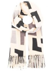Zwillingsherz Szal "Geometric L" w kolorze kremowo-czarnym - 180 x 88 cm rozmiar: onesize. Brązowe szaliki damskie Zwillingsherz, bez wzorów, z materiału. Za 115.78 zł.