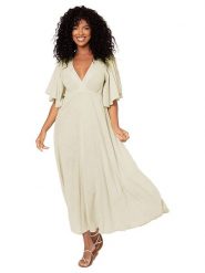 Aller Simplement Sukienka w kolorze kremowym rozmiar: 34-40. Brązowe sukienki damskie Aller Simplement, bez wzorów, z bawełny, bez ramiączek. Za 108.99 zł.