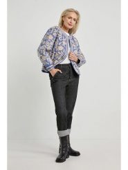 Josephine & Co Kurtka przejściowa "Daaf" w kolorze błękitno-beżowym rozmiar: 44. Brązowe kurtki damskie Josephine & Co, bez wzorów, z bawełny, bez kaptura. Za 462.29 zł.