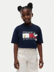 Tommy Hilfiger T-Shirt Peanuts KS0KS00766 Granatowy Regular Fit. Niebieskie t-shirty i koszulki chłopięce Tommy Hilfiger, bez wzorów, z bawełny, bez kołnierzyka, bez ramiączek. Za 149.99 zł.