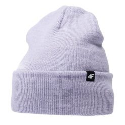 Czapka Zimowa 4F. Fioletowe czapki damskie 4F, na zimę, bez wzorów. Za 72.99 zł.