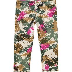 Legginsy w kolorze beżowo-różowo-zielonym. Brązowe spodnie niemowlęce Benetton. W wyprzedaży za 22.95 zł.