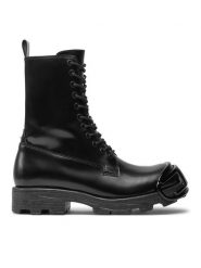 Diesel Trapery D-Hammer-Combat Y03455P4471 Czarny. Czarne trapery damskie Diesel, z lakierowanej skóry, bez zapięcia. Za 2,499.00 zł.