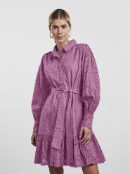 YAS Sukienka codzienna 26029394 Fioletowy Regular Fit. Fioletowe sukienki damskie YAS, bez wzorów, z bawełny, bez ramiączek. Za 259.99 zł.