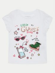 Guess T-Shirt K5RI14 K6YW4 Biały Regular Fit. Białe koszulki i t-shirty dziewczęce Guess, z aplikacjami, z bawełny, bez kołnierzyka, bez ramiączek. Za 69.99 zł.