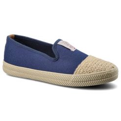 Granatowe Espadryle Cross Jeans Damskie Modne Buty. Niebieskie espadryle damskie Cross Jeans, bez wzorów, z jeansu, bez obcasa, na obcasie. Za 69.90 zł.