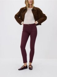 Jeansy slim mid rise - brązowy. Brązowe jeansy damskie Reserved. Za 99.99 zł.