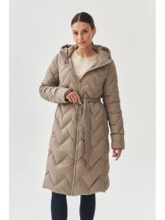 TATUUM Płaszcz pikowany "Gami" w kolorze szarobrązowym rozmiar: 36. Brązowe płaszcze damskie TATUUM, bez wzorów, z tkaniny, bez kaptura. Za 482.45 zł.