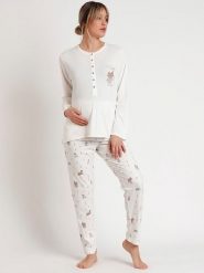 Disney Piżama ciążowa w kolorze białym rozmiar: XL. Białe piżamy damskie Disney, bez wzorów, bez ramiączek. Za 165.99 zł.