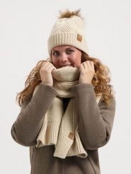 TRAVELIN' Szal w kolorze beżowym rozmiar: onesize. Brązowe szaliki damskie Travelin', bez wzorów, z materiału. Za 173.99 zł.