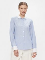 Tommy Hilfiger Koszula Fill A Fill Regular Shirt WW0WW40531 Błękitny Slim Fit. Niebieskie koszule damskie Tommy Hilfiger, bez wzorów, z bawełny, bez kołnierzyka, bez ramiączek. Za 839.99 zł.