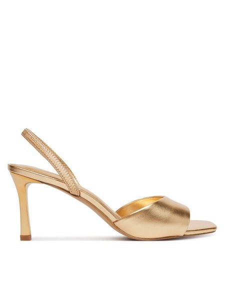 Aldo Sandały Andya 14295887 Złoty. Żółte sandały damskie ALDO, bez wzorów, ze skóry, bez obcasa, na szpilce, bez zapięcia. Za 216.99 zł.
