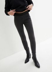 Wygodne jegginsy ze stretchem (2 pary). Niebieskie jeansy damskie bonprix, bez wzorów, z denimu. Za 74.99 zł.