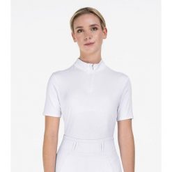 Damska koszulka polo na zawody ELT Basic. Białe bluzki damskie ELT, bez wzorów, sportowe, bez kołnierzyka, bez ramiączek. Za 208.50 zł.