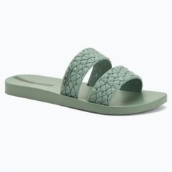 Klapki basenowe damskie Ipanema Renda II. Zielone klapki damskie Ipanema, bez wzorów, z jeansu, bez obcasa, bez zapięcia. Za 65.45 zł.