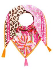 Zwillingsherz Chusta "Wild Summer Jungle" ze wzorem - 130 x 130 cm rozmiar: onesize. Chusty damskie Zwillingsherz, z aplikacjami, z materiału. Za 122.96 zł.