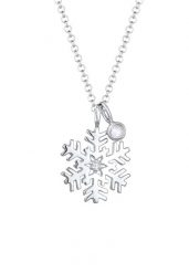 Elli Damski wisiorek płatek śniegu z kryształami w srebrze próby 925 Sterling Silver Naszyjniki 1 ct. Szare naszyjniki damskie Elli, z kamieniem księżycowym, srebrne. Za 203.99 zł.