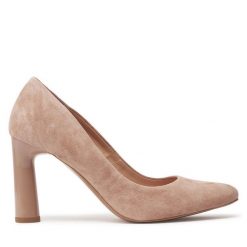 Czółenka R.Polański. Brązowe czółenka damskie R.Polański, bez wzorów, bez obcasa. Za 259.99 zł.