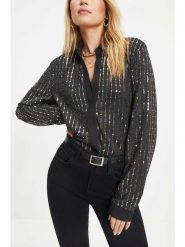 Milan Kiss Koszula - Regular fit - w kolorze złoto-czarnym rozmiar: XL. Czarne koszule damskie Milan Kiss, xl, bez wzorów, bez kołnierzyka, bez ramiączek. Za 105.38 zł.