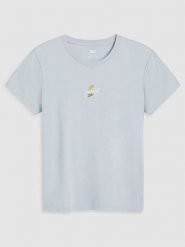 Levi's Koszulka w kolorze błękitnym rozmiar: S. Niebieskie koszulki damskie Levi's, s, bez wzorów, z bawełny, bez kołnierzyka, bez ramiączek. Za 61.17 zł.