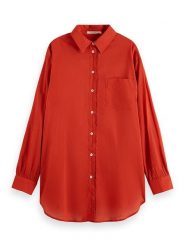 Scotch & Soda Koszula w kolorze czerwonym rozmiar: 38. Czerwone koszule damskie Scotch & Soda, bez wzorów, z bawełny, bez kołnierzyka, bez ramiączek. Za 100.99 zł.