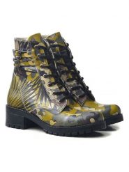 Goby Sztyblety w kolorze żółto-oliwkowym rozmiar: 40. Brązowe botki damskie Goby, bez obcasa, bez zapięcia. Za 339.99 zł.