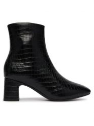 Clarks Botki Fernie Zip 26327187 Czarny. Czarne botki damskie Clarks, bez obcasa, na słupku, bez zapięcia. Za 519.99 zł.