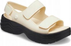 Klapki Dla Dorosłych Crocs Skyline. Brązowe klapki damskie Crocs, bez wzorów, z materiału, bez obcasa, bez zapięcia. Za 209.99 zł.