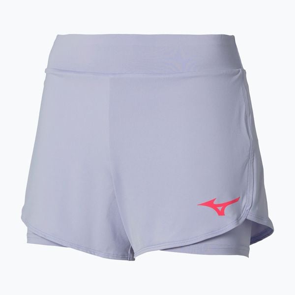 Spodenki damskie Mizuno Flex W. Fioletowe spodenki sportowe damskie Mizuno, l, bez wzorów, z elastanu, na fitness i siłownię. Za 94.99 zł.