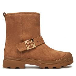 Botki Tory Burch. Brązowe botki damskie Tory Burch, bez obcasa, na płaskiej podeszwie, bez zapięcia. Za 1,949.00 zł.