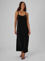 4F Sukienka maxi z modalem damska - czarna L. Czarne sukienki damskie 4F, bez wzorów, z dzianiny, bez ramiączek. Za 149.99 zł.