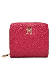 Tommy Hilfiger Portfel Distinct AW0AW16580 Różowy. Czerwone portfele damskie Tommy Hilfiger, bez wzorów, ze skóry. Za 239.99 zł.