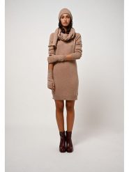 AUTHENTIC CASHMERE Kaszmirowa sukienka "Armet" w kolorze beżowym rozmiar: XXL. Brązowe sukienki damskie AUTHENTIC CASHMERE, bez wzorów, z kaszmiru, bez ramiączek. Za 273.59 zł.