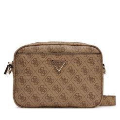 Torebka Guess. Brązowe listonoszki damskie Guess, z aplikacjami, bez dodatków. Za 419.99 zł.