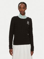 Lauren Ralph Lauren Sweter 200932223001 Czarny Slim Fit. Czarne swetry klasyczne damskie Lauren Ralph Lauren, xl, z bawełny, bez kołnierzyka. Za 859.99 zł.