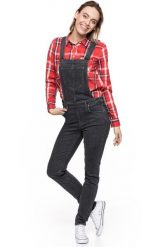DAMSKIE OGRODNICZKI LEE BIB SKINNY BLACK WASH L39EWLSF. Czarne kombinezony damskie Lee, l, bez wzorów, bez kołnierzyka, bez ramiączek. W wyprzedaży za 99.99 zł.