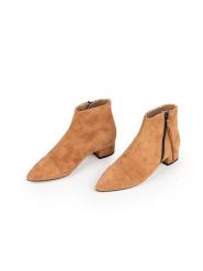 Anna Morellini Skórzane botki "Carannana" w kolorze jasnobrązowym rozmiar: 38. Brązowe botki damskie Anna Morellini, bez obcasa, bez zapięcia. Za 452.95 zł.