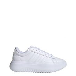 Buty Grand Court Platform. Białe obuwie sportowe damskie Adidas, ze skóry, bez zapięcia, na fitness i siłownię. Za 340.45 zł.