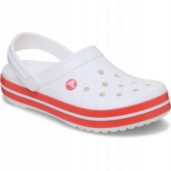 Chodaki Klapki Unisex Crocband 11016 Clog 43-44. Białe klapki damskie Crocs, bez wzorów, z materiału, bez obcasa, bez zapięcia. Za 289.99 zł.