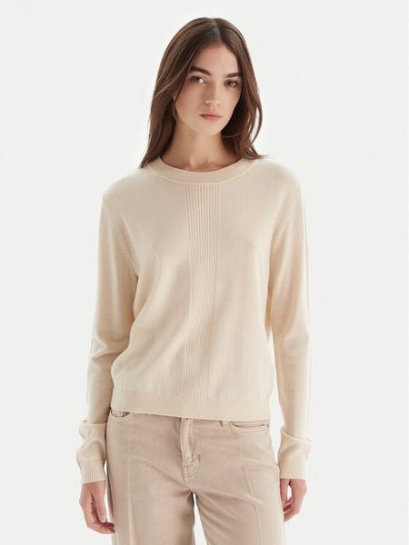Patrizia Pepe Sweter 2K0363/KM36-W405 Écru Regular Fit. Swetry klasyczne damskie Patrizia Pepe, z wełny, bez kołnierzyka. Za 609.99 zł.