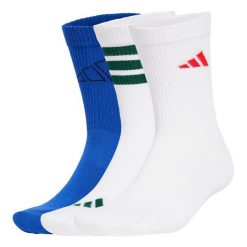 Skarpety Logo 3 Pairs. Białe obuwie sportowe damskie Adidas, bez wzorów, z materiału. Za 64.95 zł.