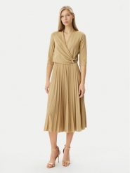 Rinascimento Sukienka koktajlowa CFC0122980003 Złoty Regular Fit. Żółte sukienki damskie Rinascimento, bez wzorów, z wiskozy, wizytowe, bez ramiączek. Za 469.99 zł.