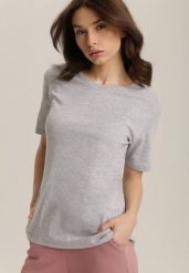 Jasnoszara T-shirt Errona. Szare t-shirty damskie Renee, l, bez wzorów, z dzianiny, bez kołnierzyka. Za 24.99 zł.