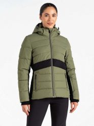 Dare 2b Kurtka narciarska "Glacial" w kolorze khaki rozmiar: 44. Brązowe kurtki sportowe damskie Dare 2b, bez wzorów, bez kaptura. Za 351.38 zł.