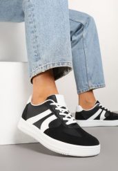 Czarne Sneakersy w Stylu Kultowych Tenisówek Setionis. Czarne obuwie sportowe damskie Born2be, z jeansu, bez zapięcia, tenisowe. Za 89.99 zł.