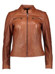 Bugatti Skórzana kurtka w kolorze jasnobrązowym rozmiar: 40. Brązowe kurtki damskie Bugatti, bez wzorów, ze skóry, bez kaptura. Za 695.99 zł.