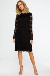 Sukienka koronkowa czarna wieczorowa trapezowa midi. Czarne sukienki damskie MOE, bez wzorów, z elastanu, eleganckie, bez ramiączek. Za 339.00 zł.